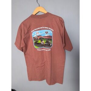 Bayside Heavyweight Union Made USA Graphic T Shirt Large Motorcycles Open Roads